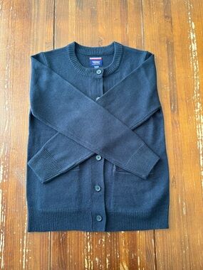 French Toast Girl’s Navy Button-Up Cardigan Sweater